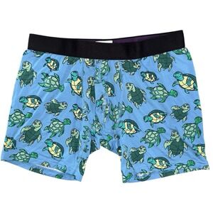 MeUndies Mens Medium Blue Green Turtle‎ Modal Boxer Briefs NWOT
